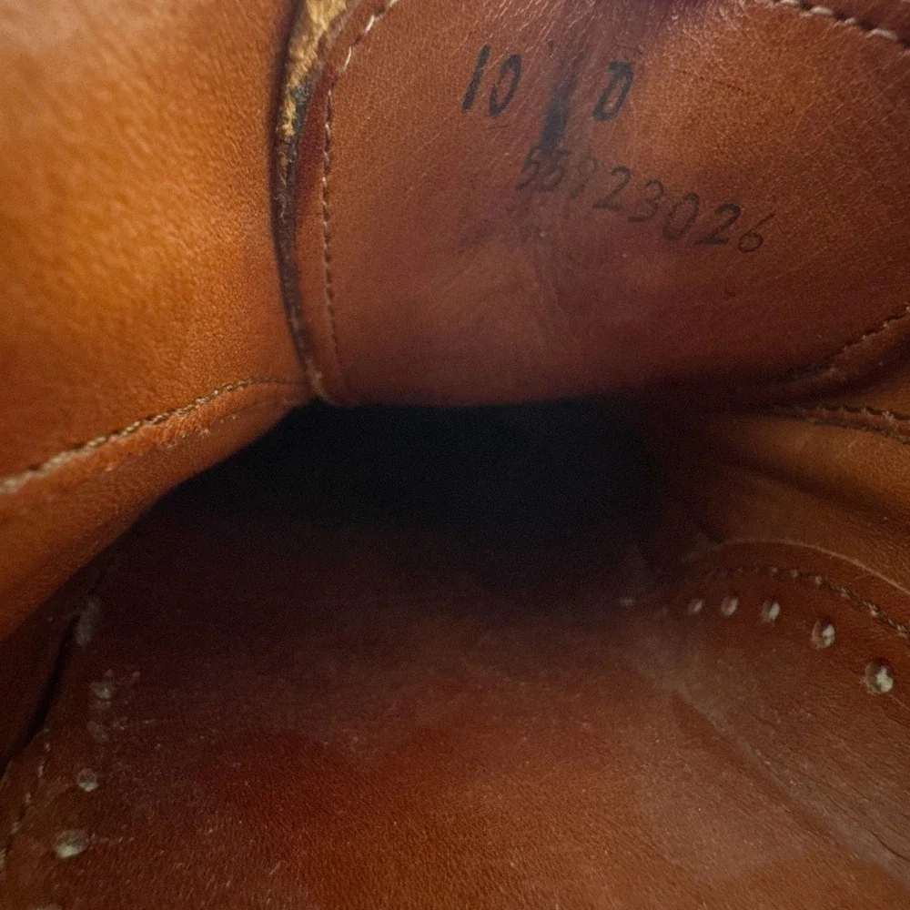 Brooks Brothers Mens 10 D Tan Leather Cap Toe Oxford‎ Dress Shoes Made in USA
